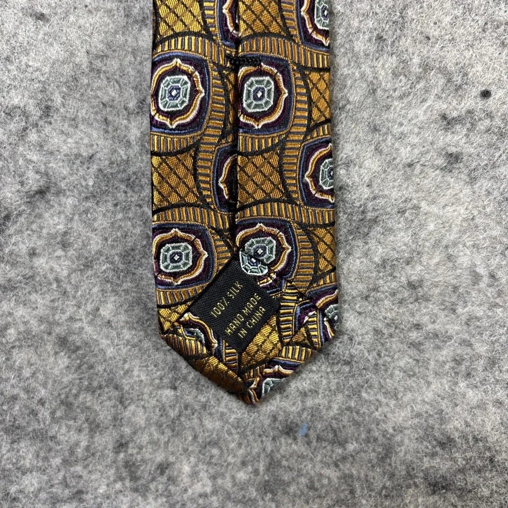 Jos. A. Bank Signature Silk‎ Necktie Men's Golden Blue & Gray Designer Tie